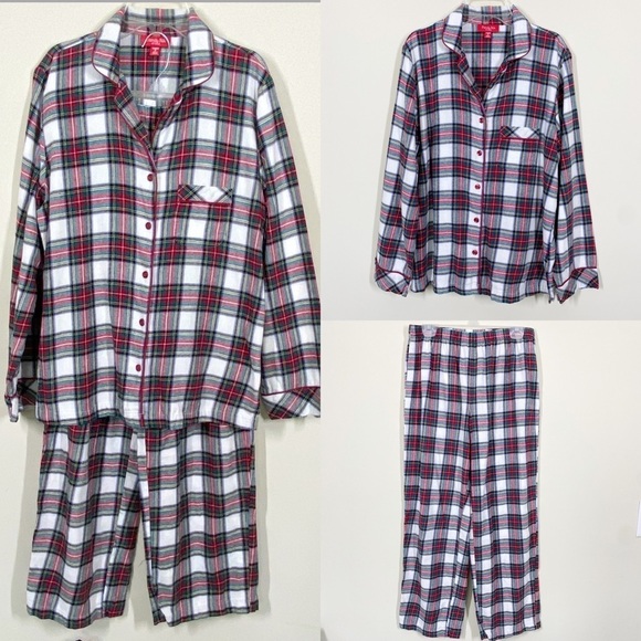 Macys Pajama Set Squared Red Size M - Picture 1 of 6